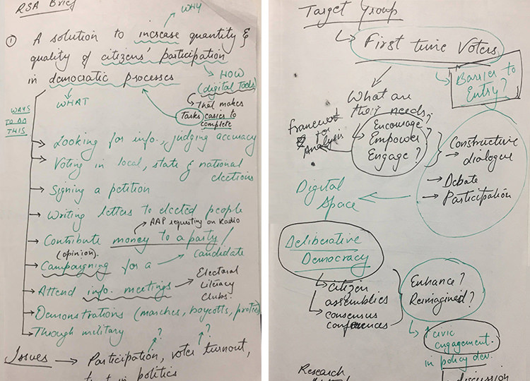 A picture of notes analyzing the brief.