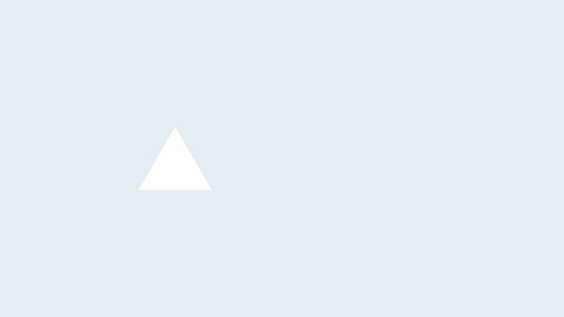 Animation showing three white shapes - triangle, square, and circle, appearing one-by-one against a light grey-blue background.
